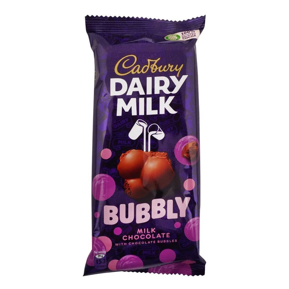Cadbury Dairy Milk Bubbly Milk Chocolate - 87g Medium-Large Bar (Local)