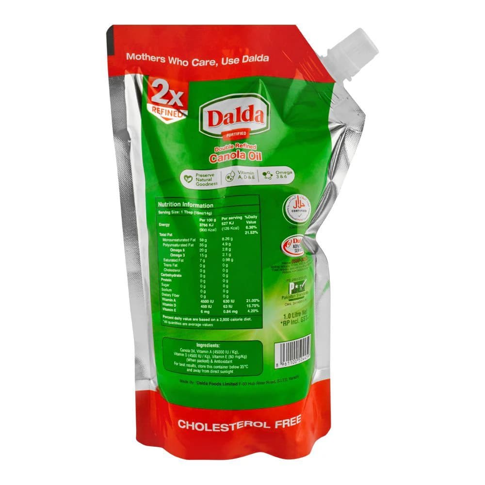 Dalda Canola Oil Standy Pouch 1 Liter – Best Price in Pakistan