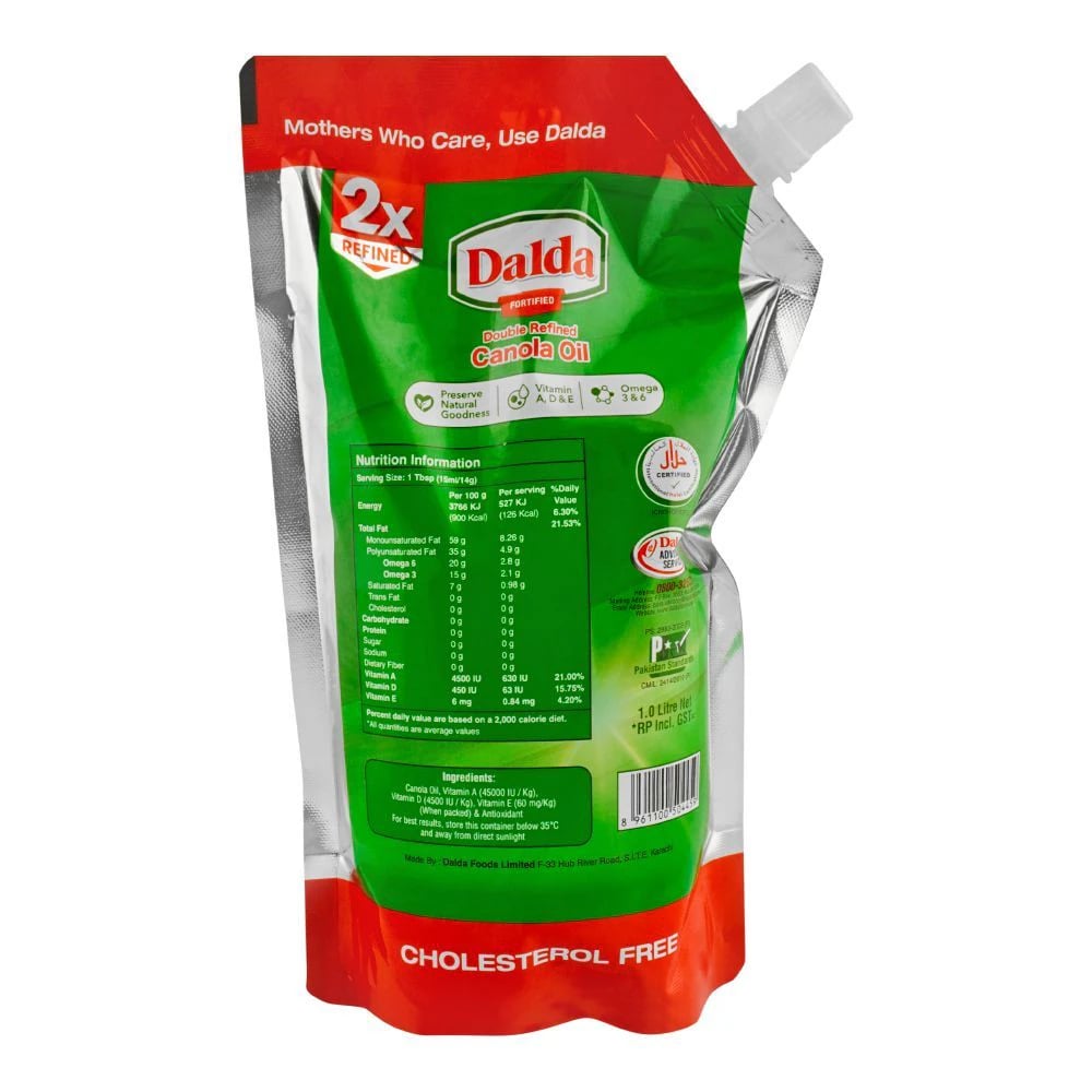 Dalda Canola Oil Standy Pouch 1 Liter – Best Price in Pakistan