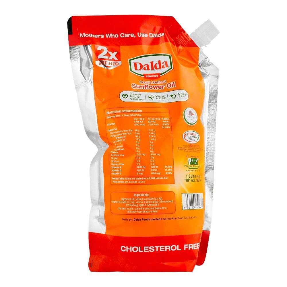 Dalda Sunflower Oil Standy Pouch 1 Liter – Best Price in Pakistan