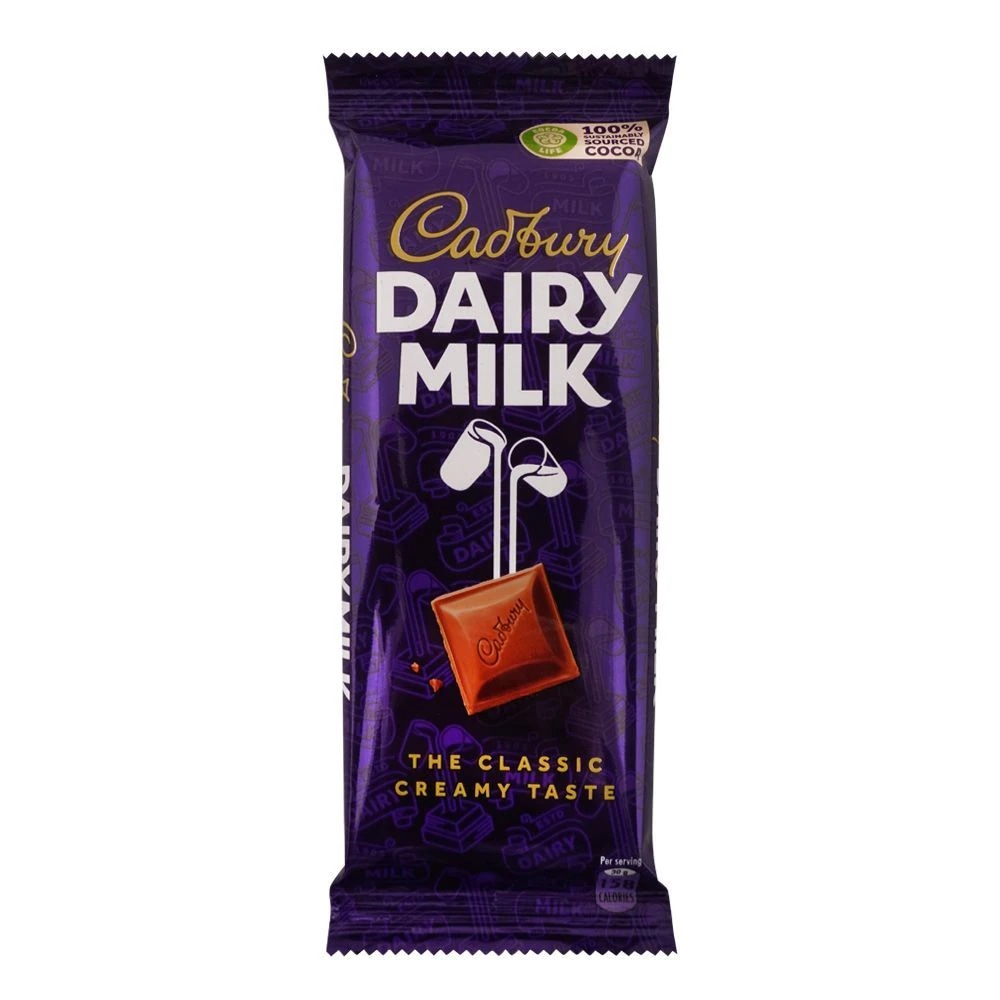Cadbury Dairy Milk Chocolate Bar - 90g Large Pack (Local)
