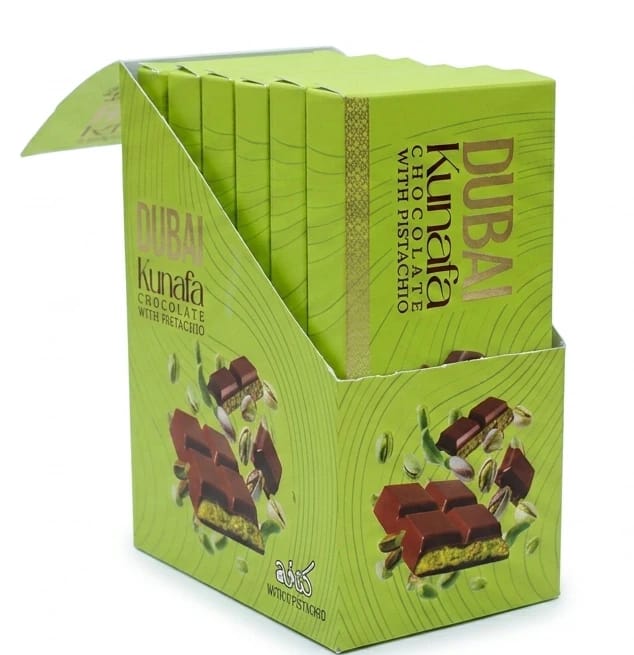 Dubai Kunafa Chocolate with Pistachio 100g - Buy Online in Pakistan