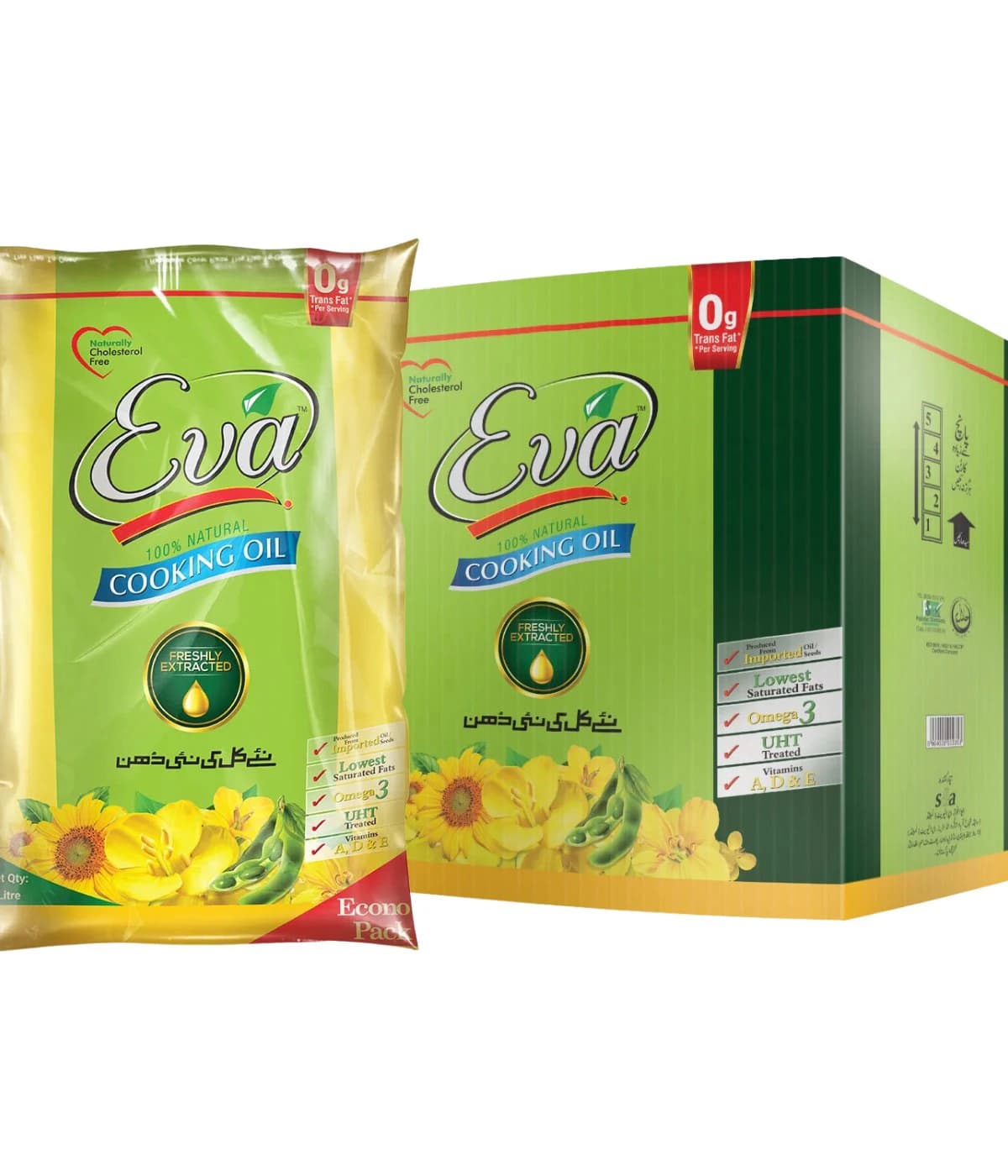 Eva Cooking Oil 1 Litre x5 Pillow Pouch Carton