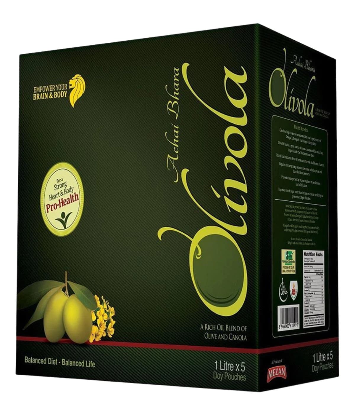 Mezan Olivola Oil 1 Liter Each 5-Pack
